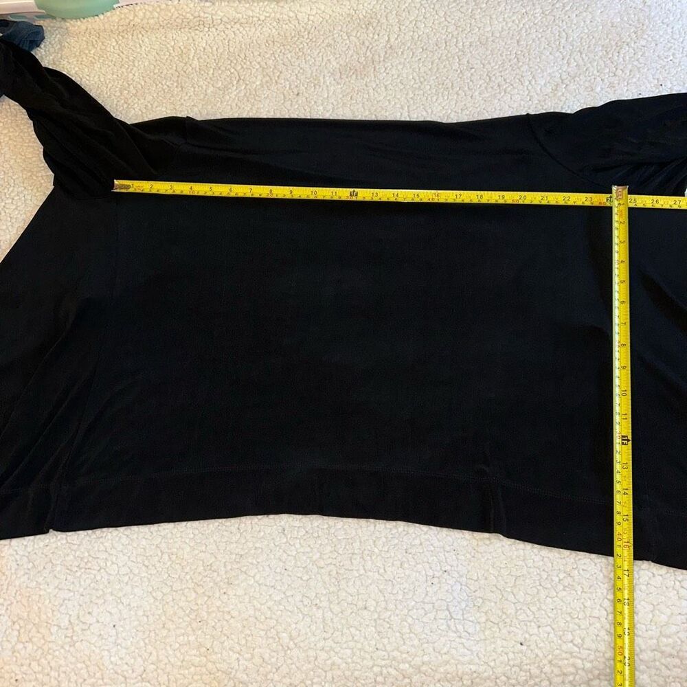 Chicos Travelers XL Open Front Slinky Long Sleeve Cardigan Solid Black Color EUC - Picture 9 of 11